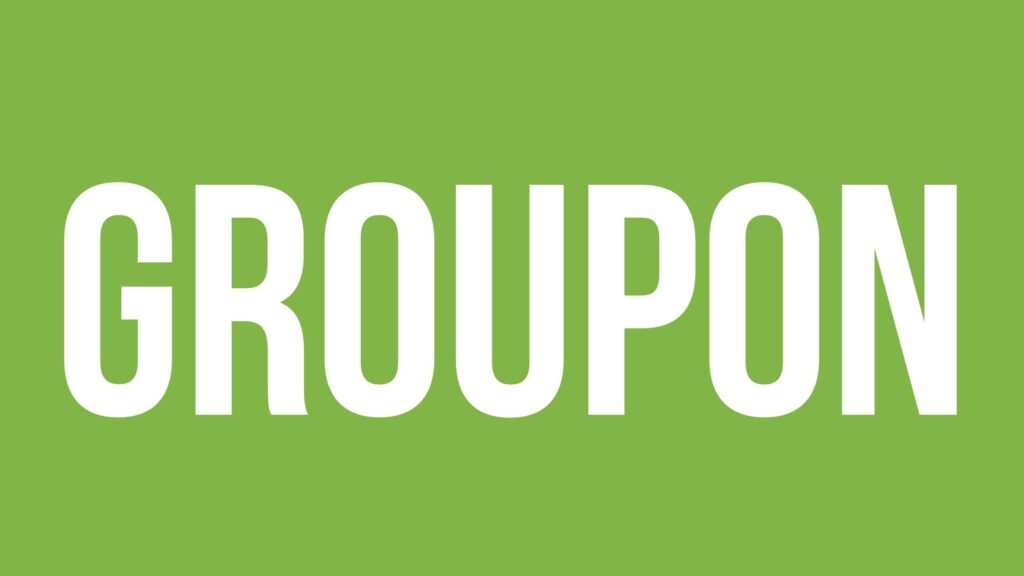 A green background with the word groupon written in white.